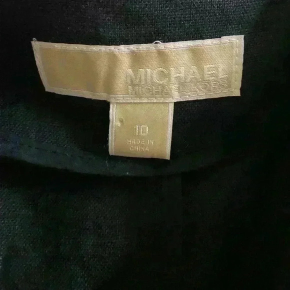 Michael Kors Black 100% Linen Blazer Jacket with Scrunched Sleeves Size 10 - Picture 5 of 8